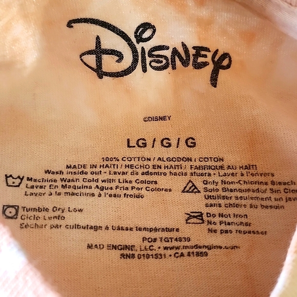 Disney Alice in Wonderland Peach Tie Dye T Shirt Curiouser and Curiouser - Picture 7 of 7